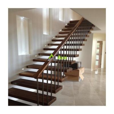 China Simple And Modern Designed Modern Wall Mounted Wrought Iron Floating Straight Stairs for sale