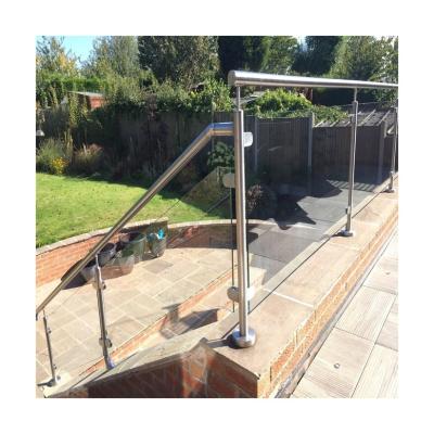 China Modern Semi Framed Toughened Laminated Glass Balustrade Outdoor Balcony External Decking for sale