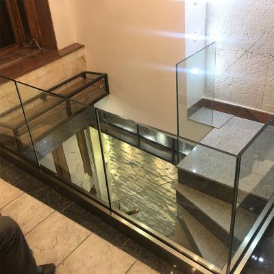 China Modern anodizing frameless glass base aluminum shoe railing for sale