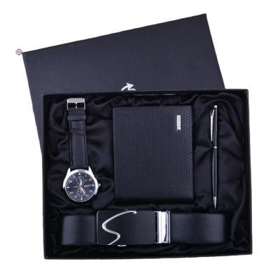 China Hot Sale 4pcs/set Agriculture Gift Box Men's Gift Sets Man Wallet Belt Watch Set Birthday Gifts for sale