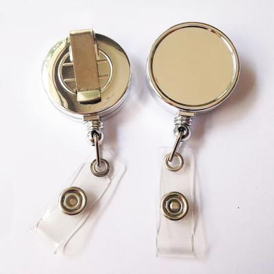 China Customized Metal Customized Retractable Reel Badge Reel Pull Reel Badge Novelty Logo ID Badge Reel Holder for sale