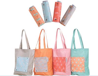 China Recyclable Foldable Garment Pouch Storage Polyester Reusable Shopping Bags Fold Folding Store Tote Bag for sale