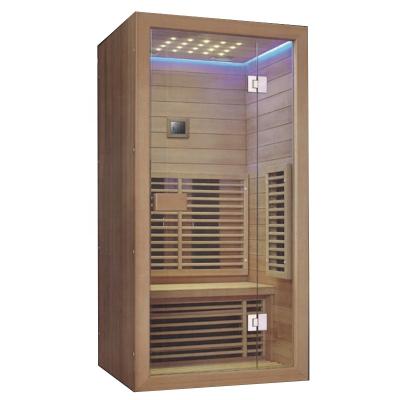 China Modern High Quality Nature Hemlock Wood Solid Far Infrared Sauna Room With Good Material for sale