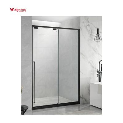 China Soft-end Modern Design Double Sight Stainless Steel Sliding Door Shower Enclosure for sale