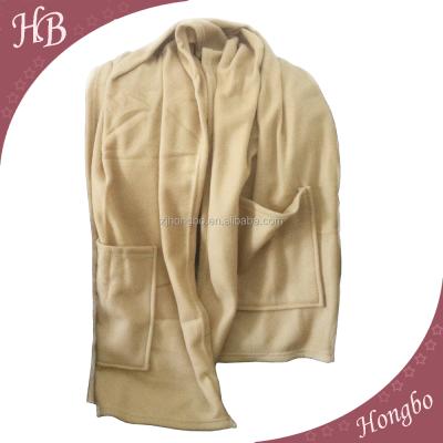 China Anti-Pilling Fleece Shawl Scarf With Pocket for sale