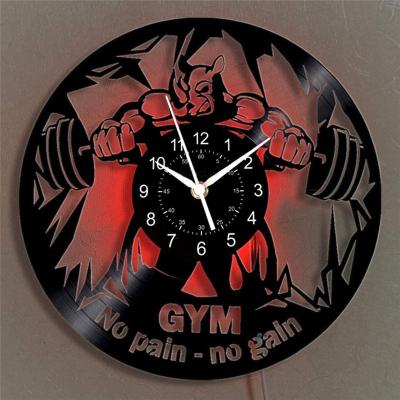 China Antique Style Home Gym Decor Gift Vinyl Wall Clock for sale