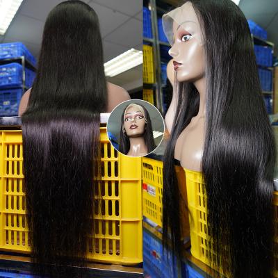 China Deep Wave HD 13x4 Lace Front Wig Virgin Cuticle Aligned Indian Straight Hair Wig, 100% Unprocessed Human Hair Wig for sale