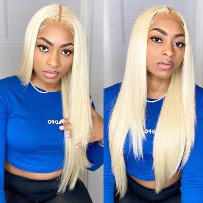 China Blonde Lace Front Wig Transparent Swiss Lace Front Wig,Brazilian Human Hair Straight Bone 12 Inch Bob 613 Lace Front Wig for sale