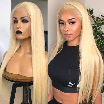 China Straight 613 Lace Up Hair 100%, 30 Inch Blonde 613 Hd Transparent Full Lace Wig, Frontal Cuticle Aligned Virgin Bob Wigs 613 Wigs for sale