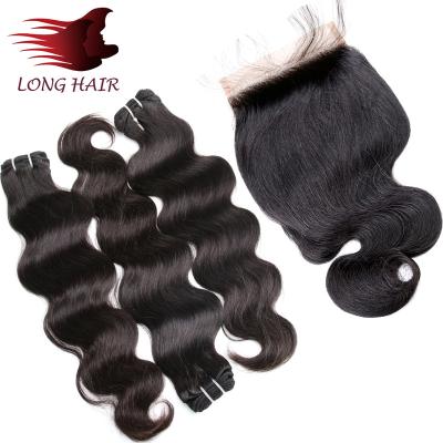 China Body Wave WXJ Brazilian Body Wave 5x5 Long Hair Lace Up Closure On Sale Classic Style No Smell Original Brazilian Hair Bundle With Closure for sale