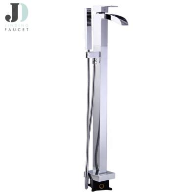 China Without Faucet High Quality Brass Floor Mount Bathtub Filler Slide Bar Freestanding Bathtub Faucet for sale