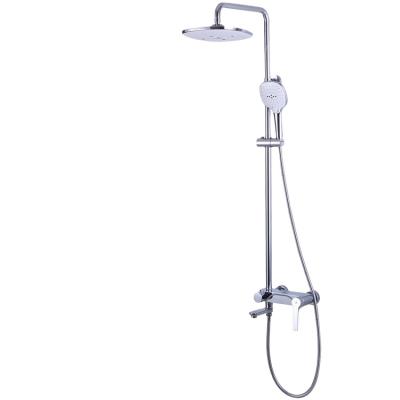 China Wall Mounted Slide Bar Jinding Brass 3 Functions Bathroom Shower Faucet Being Set With Hand Shower for sale