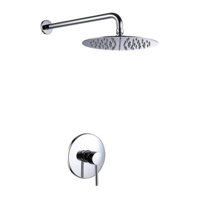 China Without Slide Bar Modern Design Hotel Chrome Ceiling Rain Wall Mounted Brass Shower Head Concealed Shower Set for sale