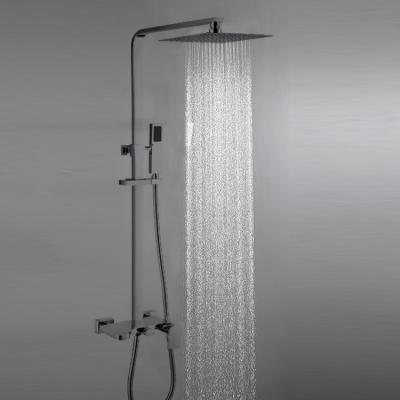 China With Slide Bar Ready To Ship Brushed Nickel Bathroom Shower SUS304 Stainless Steel Triple Function Shower Faucet Set for sale