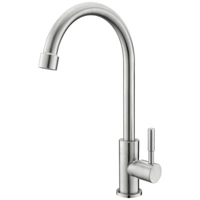 China Modern Free Spare Parts Single Function Lever Sink Cold Water Taps 304 Stainless Steel Kitchen Faucet Mixer for sale