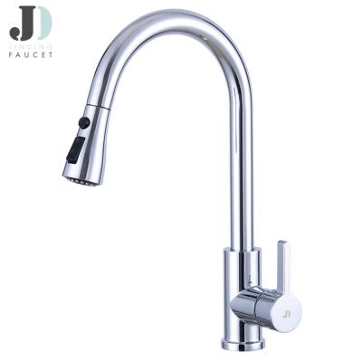 China Modern Factory Direct Quick Ship Kitchen Decorate Installation Chrome Brass Black Brushed Rose Gold Pull Out Water Faucet Kitchen Faucet for sale