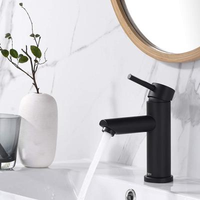 China China Factory Hotel Bathroom Sink Faucet Stainless Steel Basin Metered Sale Water Faucet Best Matte Black for sale