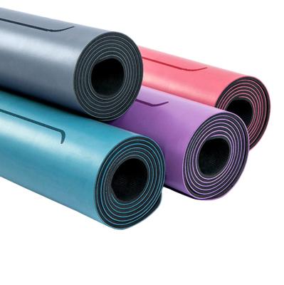 China Non-slip Professional Eco-friendly Double Color Folding PU Yoga Mat Waterproof Yoga Mat Roll for sale