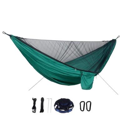 China Adult lightweight demountable easy setup parachute camping hammock nylon tent with mosquito net for sale