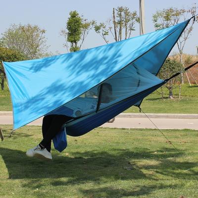 China Adult Portable Swing 2 Person Double Hammock Mosquito Net Hammock Chair Parachute Nylon Outdoor Hammock Tent Camping for sale