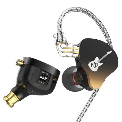 China Viable ND DD3 Wired Metal In Ear Monitor Earbuds 4-Level Tunning High Fidelity Switch Bass Headphones Stage Live Headset 3.5mm for sale