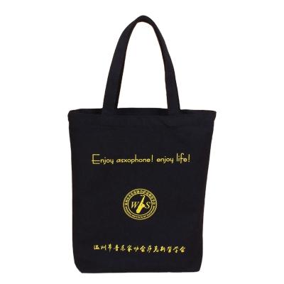 China Black Reusable Custom Cheap Eco Friendly Shopping Bag Handled Canvas Shopping Bag Tote Cotton Shopping Bag for sale