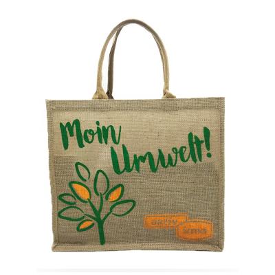 China Jute Handled Tote Bag With Pouch Custom for sale