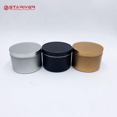 China Recyclable Wholesale 8 Ounce Silver Candle Tins Round Custom Metal Tin Can Packaging Candle Tin Tin Jars Empty for sale