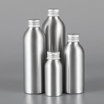 China Personal care 30ml 50ml 100ml 120ml 150ml 250ml 500ml essential oil aluminum bottle with aluminum lid (without cap and insert label) for sale