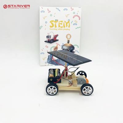 China STEM Toys DIY Educational Experiment Kit Solar Fun Science Car For Kids Wooden Solar Car Child 001 for sale