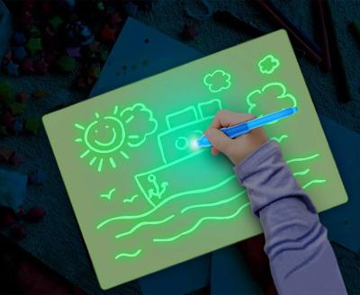 China Fun Drawing Pad Board Soft Glow In The Dark With Light For Kids Painting Board Educational Toy for sale