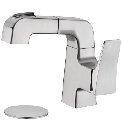 China Metered Faucets New Arrival Basin Sink Faucet Water Outlet 180 Degree Rotation Pull Out Sprayer Basin Faucet for sale