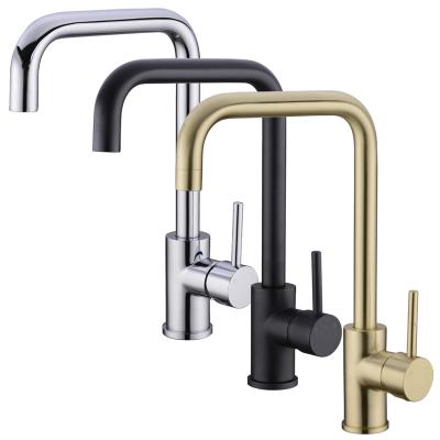 China Kitchen Cold And Hot Brass Faucet 360 Rotate Spout With Aerator For Kitchen Hot&Cold Mixer Tap for sale