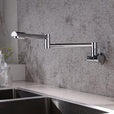 China Wall Mounted Cold Water Single Tap Kitchen Sink Faucet Pot Filler Faucets Swivel Pull Out Rotary Reach Kitchen Brass Faucet for sale