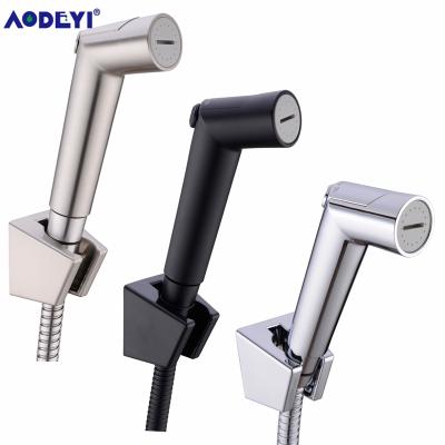 China Modern economic ABS black / chrome portable bidet spray shattaf toilet spray bidet for sale