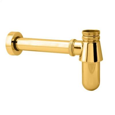 China Modern Gold Basin Bottle Trap P-trap Basin Mixer Waste Pipe Bottle Waste Trap Brass Drain for sale