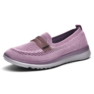 China Knitting Upper Vamp Running Fashion Sports Shoes Anti-Static For Women Sport Casual And Breathable Shoes for sale