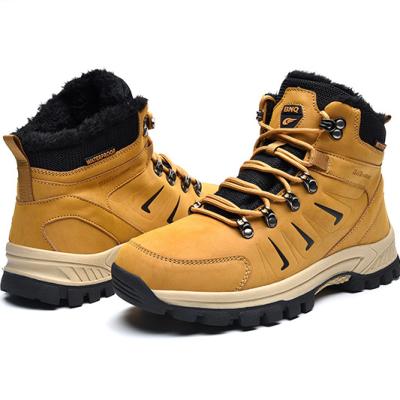 China Large Size Steel Toe Unisex Cotton Zapato Plus Velvet Outdoor Military Boots Warm Casual Rise Shoes for sale