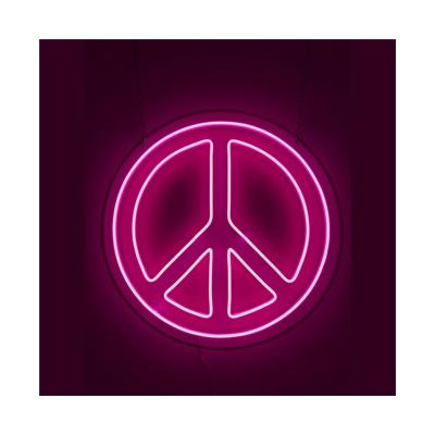 China OUTDOOR Wholesale Pink Peace Symbol Neon Sign Light Plug Operated Hospital Led Neon Lamp for sale