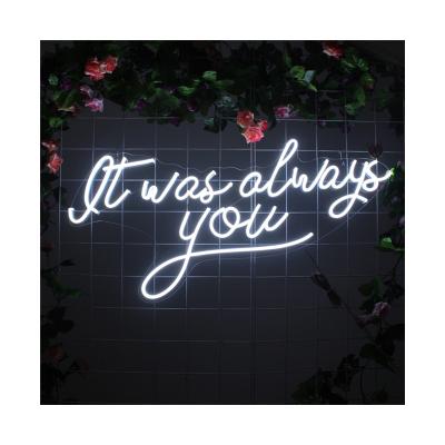 China OUTDOOR STORE Neon Wedding Signs It Was Always You Led Neon Flex Sign With Acrylic Backdrop for sale