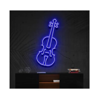 China OUTDOOR STORE Lights Club Home Neon Sign Music Shape Violin Lamp Decor Acrylic Custom Neon Light Signs for sale