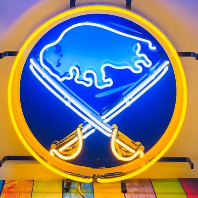 China Hot INDOOR Custom Vivid Neon Sign Factory Sale Buffalo Sabers Custom Neon Sign Sign For Ice Hockey Fans for sale