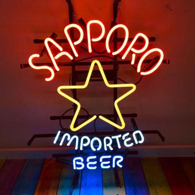 China Available custom decorative glass hotel drop ship acrylic gas acrylic neon light aesthetic neon sign for Sapporo imported beer for sale