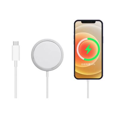 China Mobile Phone Fast Magnetic Round Radio Adapter Qi Charging Charger For Phone Wireless Charger for sale