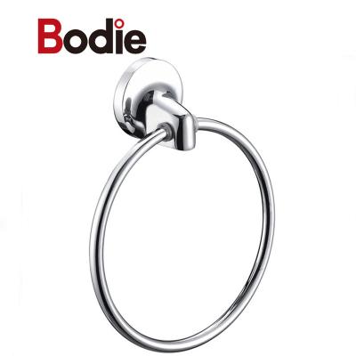 China Macostone Modern Bathroom Accessories Polished Chrome Plated Bath Ring Holder Room Zinc Towel Hanging Hand Towel for sale