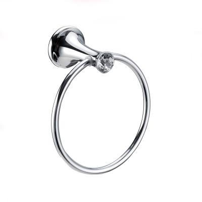 China Modern Finish Towel Rack Bathroom Accessories Zinc Alloy Stainless Steel Towel Ring for sale