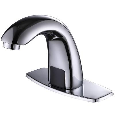 China Automatic Metered Faucets Sensor Touchless Bathroom Sink Bathroom Faucet Accessories With Hole Lid Chrome Vanity FaucetsHands for sale