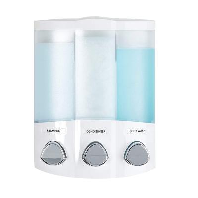 China 3-in-1 Soft Foam Soap Dispenser and Shower Dispenser Water Resistant Bedroom Wall Mount Hand Foam Soap Dispenser Hotel Home Bathroom for sale