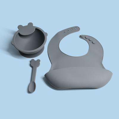 China BPA Free Legenday Hot Selling Baby Food Feeding Supplies Baby Bib Bowl And Spoon Set Fork for sale