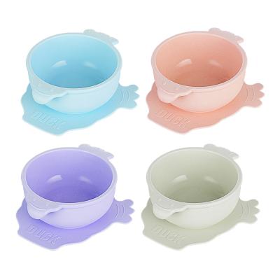 China BPA Free Suction Food Bowl Food Grade Silicon Bowl High Quality Non-sticking Baby With Spoon for sale